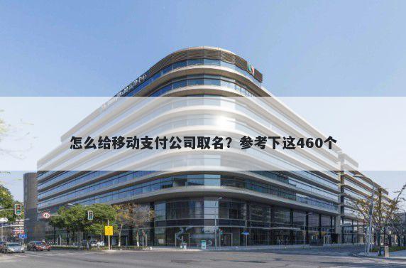 怎么给移动支付公司取名？参考下这460个