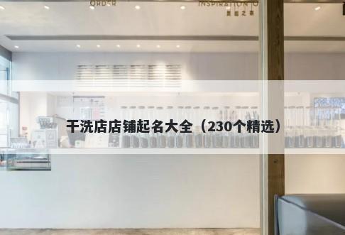 干洗店店铺起名大全（230个精选）