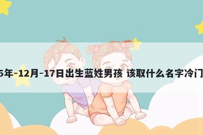 2025年-12月-17日出生蓝姓男孩 该取什么名字冷门独特
