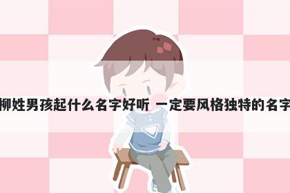 柳姓男孩起什么名字好听 一定要风格独特的名字