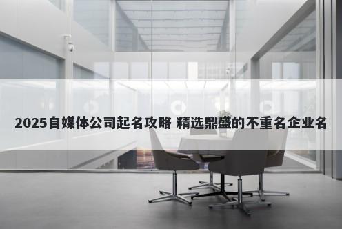 2025自媒体公司起名攻略 精选鼎盛的不重名企业名