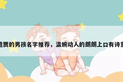 姓贾的男孩名字推荐，温婉动人的朗朗上口有诗意