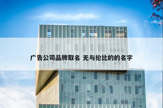 广告公司品牌取名 无与伦比的的名字