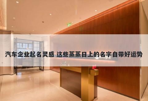 汽车企业起名灵感 这些蒸蒸日上的名字自带好运势