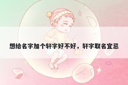 想给名字加个轩字好不好，轩字取名宜忌