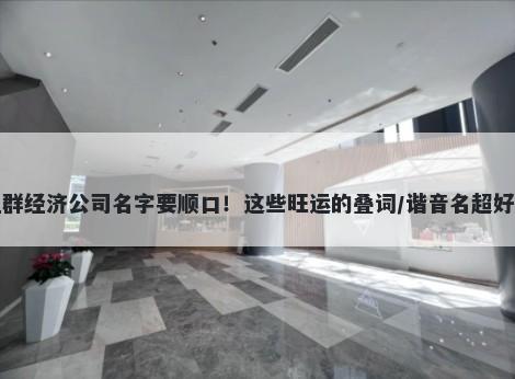 社群经济公司名字要顺口！这些旺运的叠词/谐音名超好记