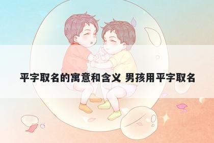平字取名的寓意和含义 男孩用平字取名