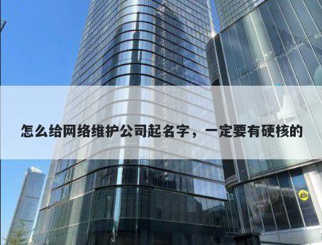 怎么给网络维护公司起名字，一定要有硬核的