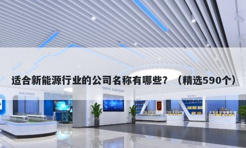 适合新能源行业的公司名称有哪些？（精选590个）