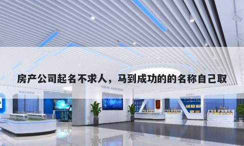 房产公司起名不求人，马到成功的的名称自己取