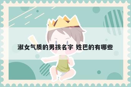 淑女气质的男孩名字 姓巴的有哪些