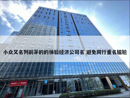 小众又名列前茅的的体验经济公司名 避免同行重名尴尬