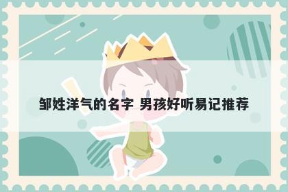 邹姓洋气的名字 男孩好听易记推荐