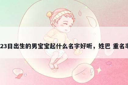 2025年-12月-23日出生的男宝宝起什么名字好听，姓巴 重名率低的名字推荐