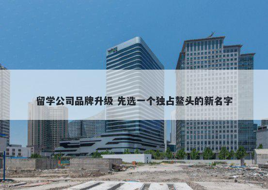 留学公司品牌升级 先选一个独占鳌头的新名字