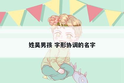 姓吴男孩 字形协调的名字