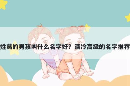 姓葛的男孩叫什么名字好？清冷高级的名字推荐