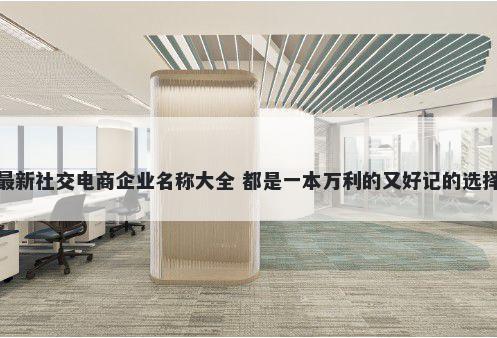 最新社交电商企业名称大全 都是一本万利的又好记的选择