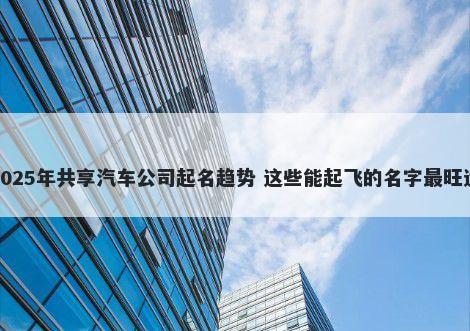 2025年共享汽车公司起名趋势 这些能起飞的名字最旺运