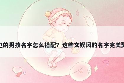 姓卫的男孩名字怎么搭配？这些文娱风的名字完美契合