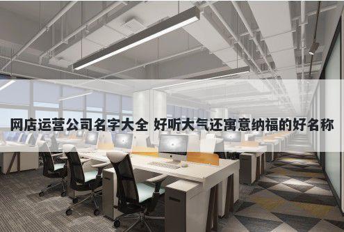 网店运营公司名字大全 好听大气还寓意纳福的好名称