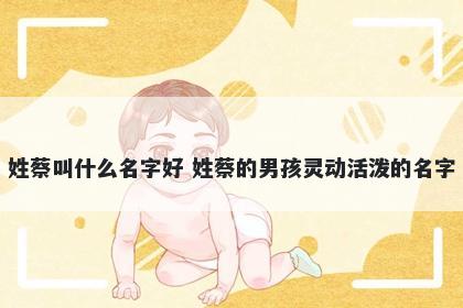 姓蔡叫什么名字好 姓蔡的男孩灵动活泼的名字