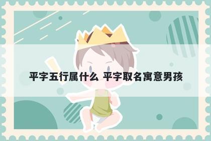 平字五行属什么 平字取名寓意男孩