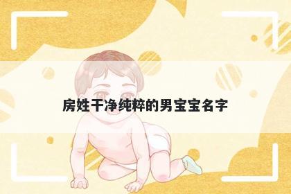 房姓干净纯粹的男宝宝名字