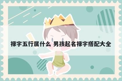 禄字五行属什么 男孩起名禄字搭配大全