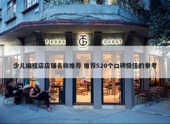 少儿编程店店铺名称推荐 推荐520个口碑极佳的参考