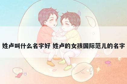 姓卢叫什么名字好 姓卢的女孩国际范儿的名字