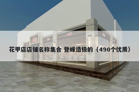 花甲店店铺名称集合 登峰造极的（490个优质）