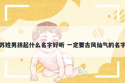 苏姓男孩起什么名字好听 一定要古风仙气的名字