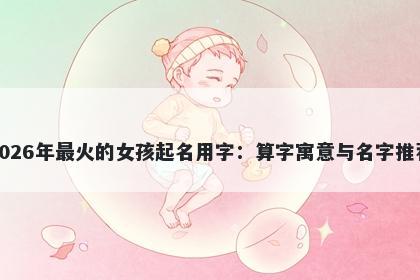 2026年最火的女孩起名用字：算字寓意与名字推荐