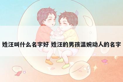 姓汪叫什么名字好 姓汪的男孩温婉动人的名字