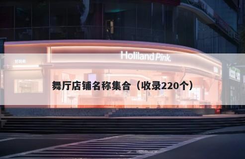 舞厅店铺名称集合（收录220个）