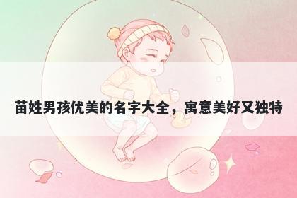 苗姓男孩优美的名字大全，寓意美好又独特