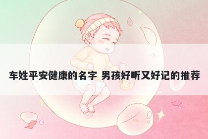 车姓平安健康的名字 男孩好听又好记的推荐
