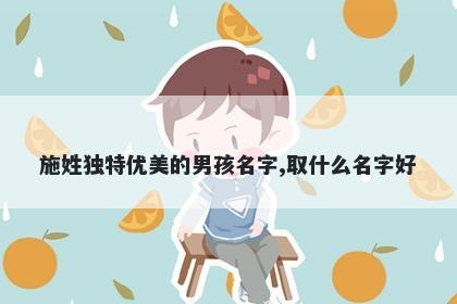 施姓独特优美的男孩名字,取什么名字好