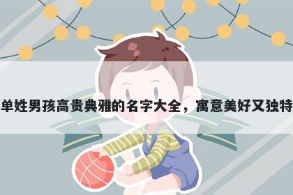 单姓男孩高贵典雅的名字大全，寓意美好又独特