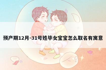 预产期12月-31号姓毕女宝宝怎么取名有寓意