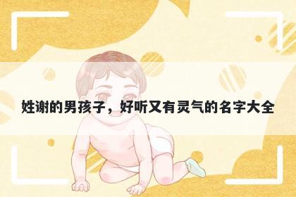 姓谢的男孩子，好听又有灵气的名字大全