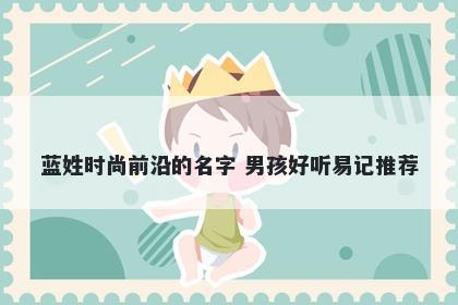 蓝姓时尚前沿的名字 男孩好听易记推荐