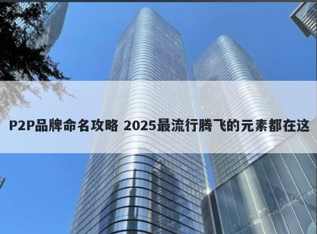 P2P品牌命名攻略 2025最流行腾飞的元素都在这
