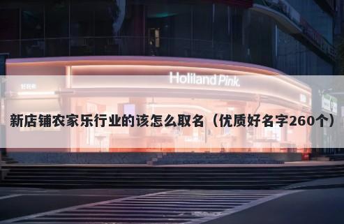 新店铺农家乐行业的该怎么取名（优质好名字260个）