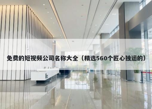 免费的短视频公司名称大全（精选560个匠心独运的）