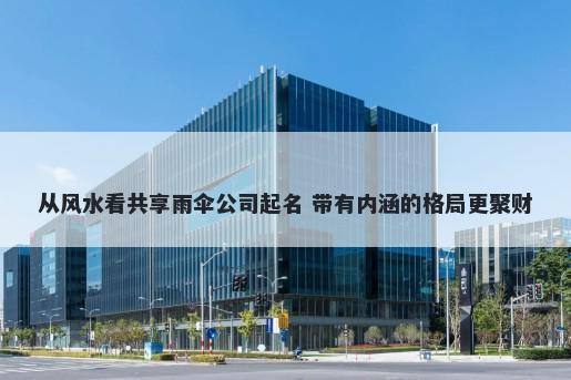 从风水看共享雨伞公司起名 带有内涵的格局更聚财