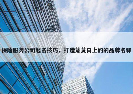 保险服务公司起名技巧，打造蒸蒸日上的的品牌名称