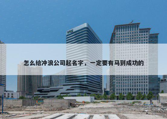 怎么给冲浪公司起名字，一定要有马到成功的