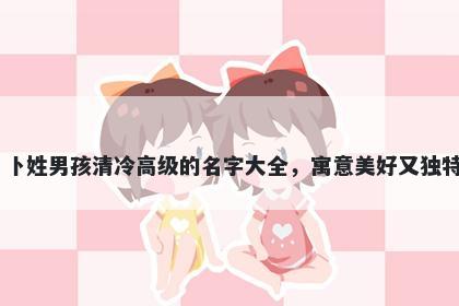 卜姓男孩清冷高级的名字大全，寓意美好又独特